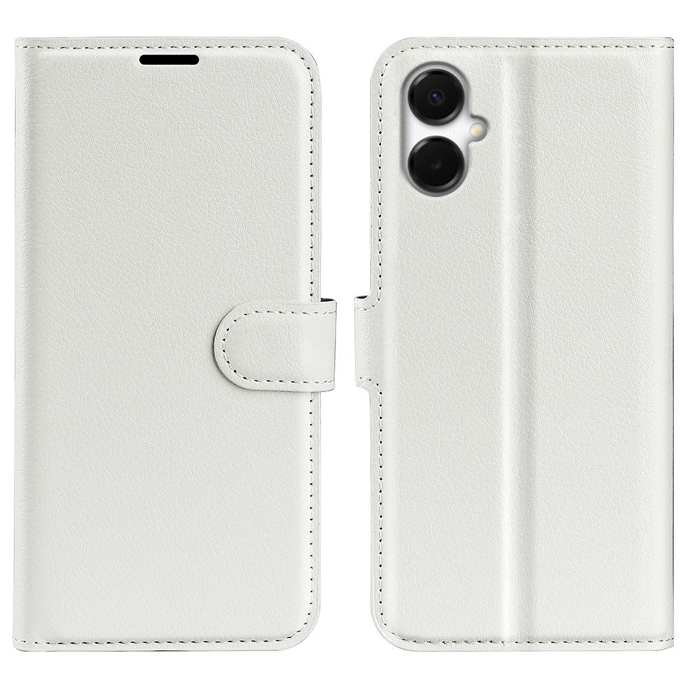 Samsung Galaxy A06 5G-skal i litchi-textur, stötsäkert läder, plånboksfodral