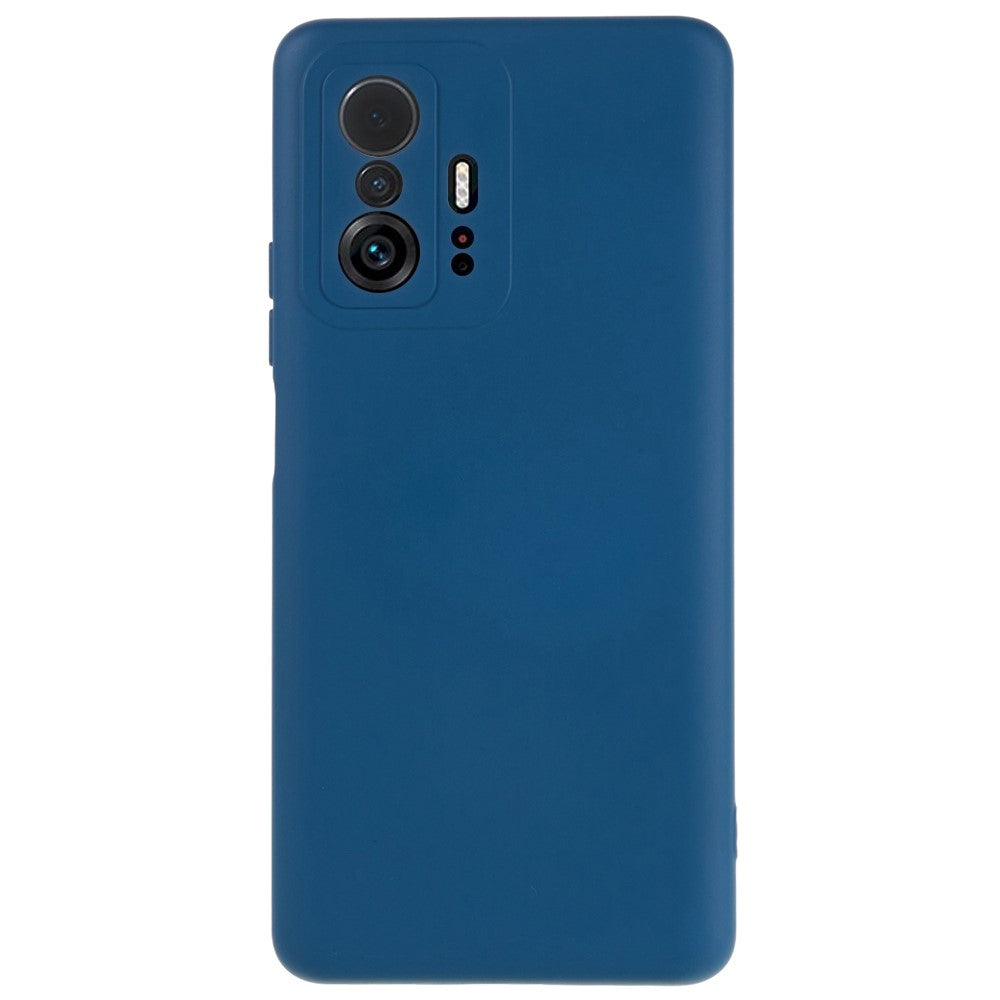 Xiaomi 11T 5G / 11T Pro 5G Enfärgat flytande silikontexturmobilskal 2,0 mm tjockt bågformad kant TPU reptåligt skal