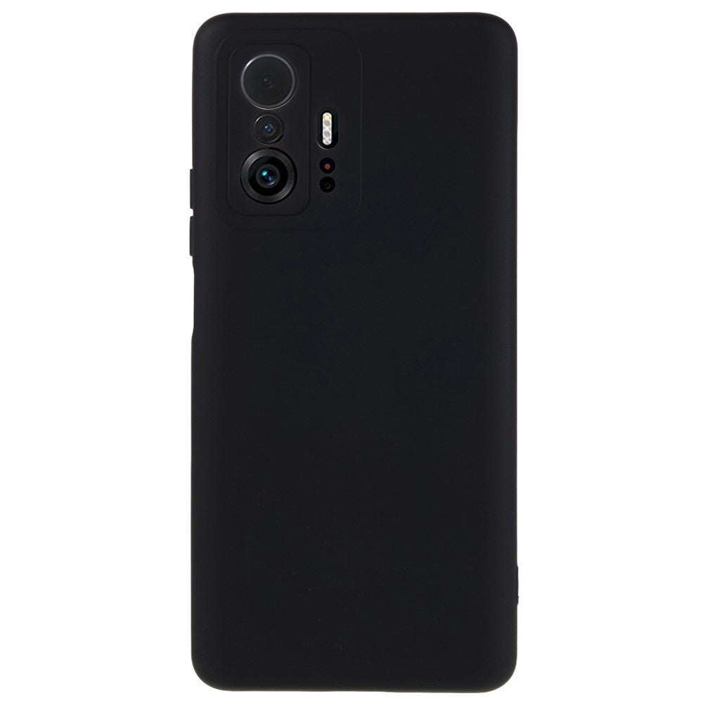Xiaomi 11T 5G / 11T Pro 5G Enfärgat flytande silikontexturmobilskal 2,0 mm tjockt bågformad kant TPU reptåligt skal
