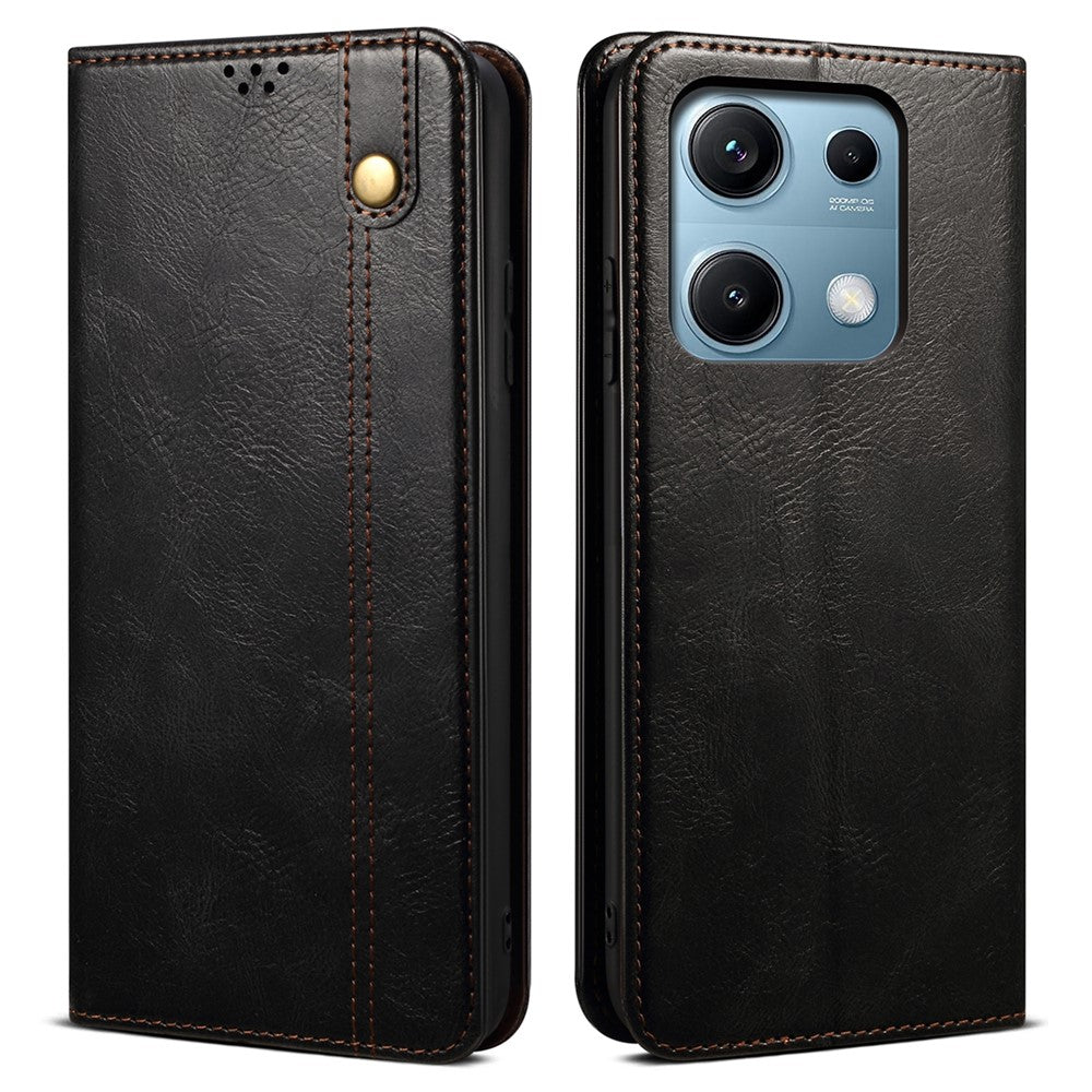 For Xiaomi Redmi Note 14S 4G Case Crazy Horse Texture Waxy Leather Wallet Stand Phone Cover