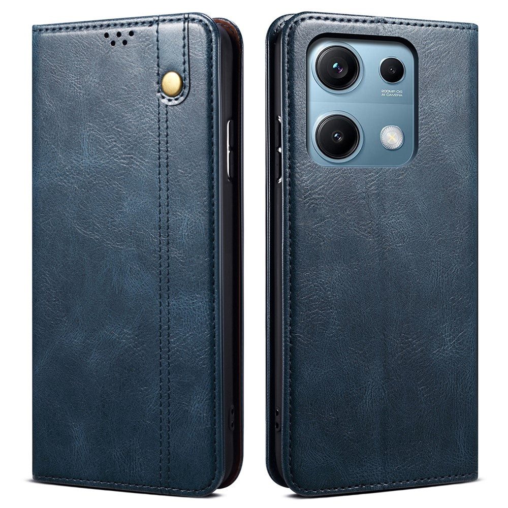 For Xiaomi Redmi Note 14S 4G Case Crazy Horse Texture Waxy Leather Wallet Stand Phone Cover