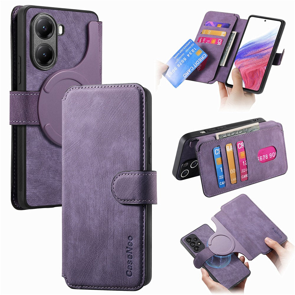 CASENEO För Xiaomi Redmi Turbo 4 5G / Poco X7 Pro 5G Magnetiskt Skal Avtagbart Läderfodral för mobil