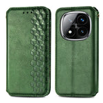 For Xiaomi Redmi Note 14 Pro 4G Case Rhombus Imprint PU Leather Wallet Phone Cover