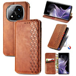 For Xiaomi Redmi Note 14 Pro 4G Case Rhombus Imprint PU Leather Wallet Phone Cover