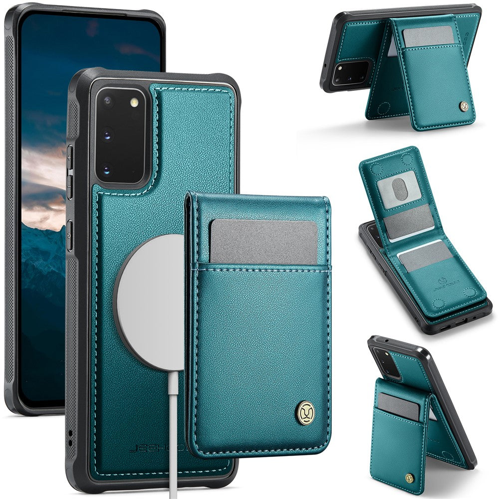 JEEHOOD For Samsung Galaxy S20 5G Leather Back Cover Magnetic Case  J06 Phone Case with Card Bag RFID Blocking