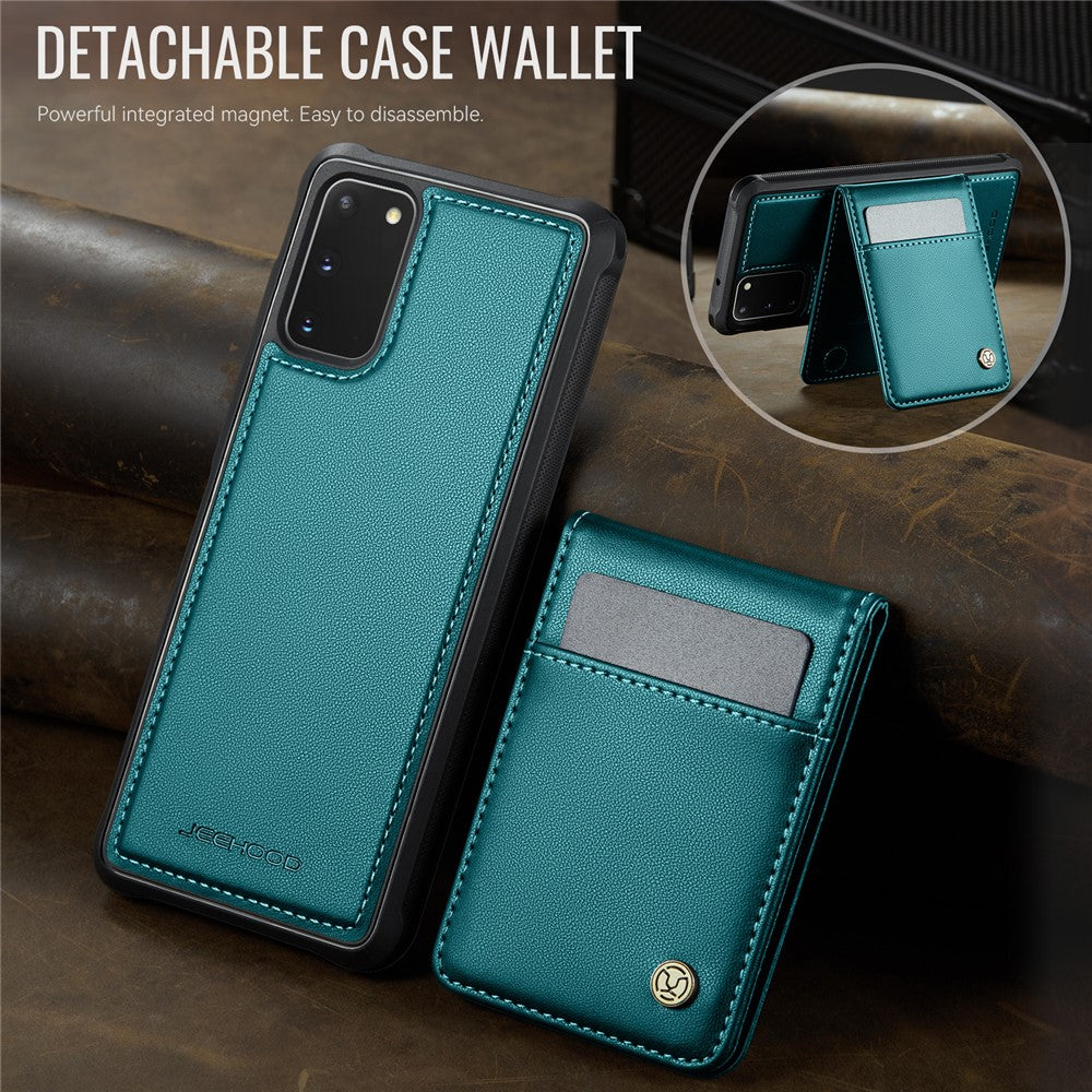 JEEHOOD For Samsung Galaxy S20 5G Leather Back Cover Magnetic Case  J06 Phone Case with Card Bag RFID Blocking