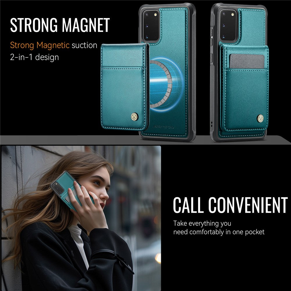 JEEHOOD For Samsung Galaxy S20 5G Leather Back Cover Magnetic Case  J06 Phone Case with Card Bag RFID Blocking