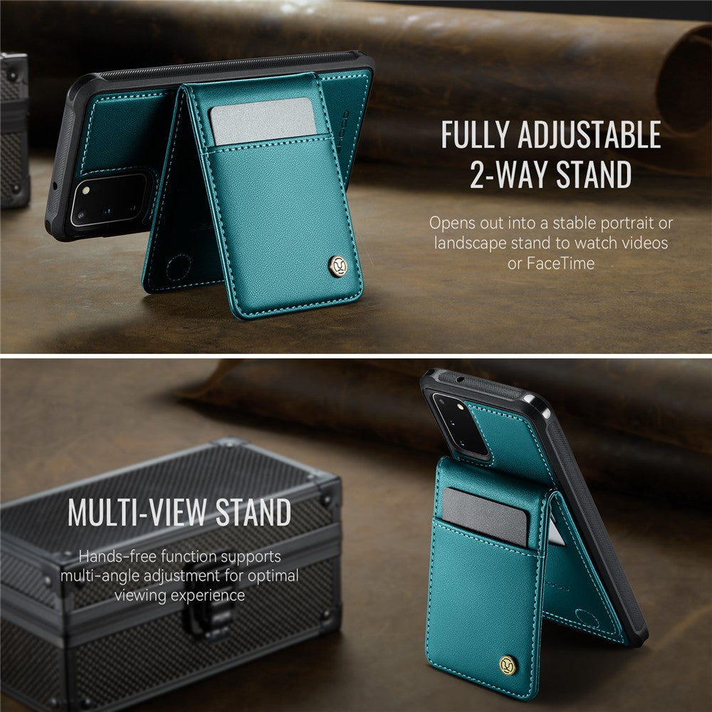 JEEHOOD For Samsung Galaxy S20 5G Leather Back Cover Magnetic Case  J06 Phone Case with Card Bag RFID Blocking