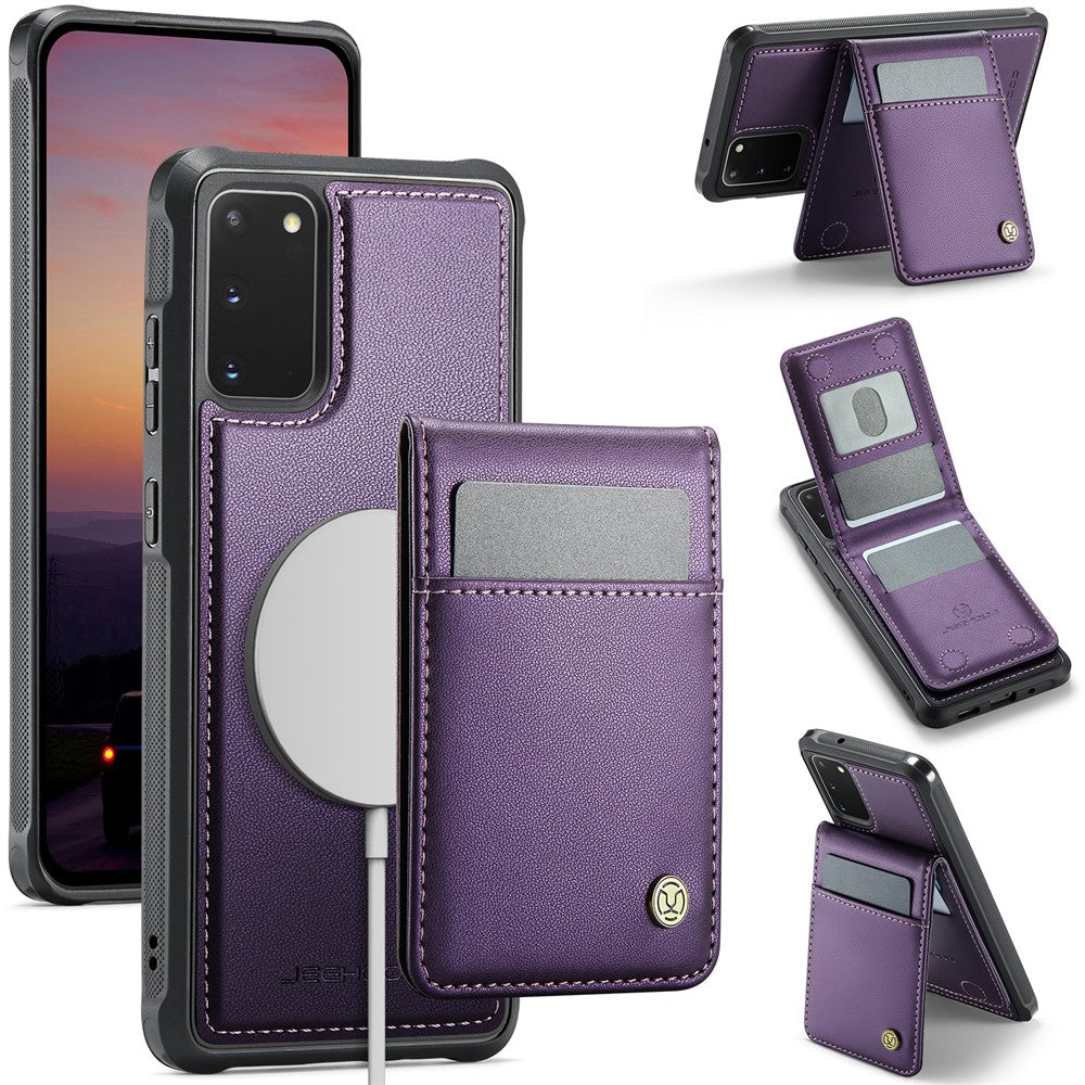 JEEHOOD For Samsung Galaxy S20 5G Leather Back Cover Magnetic Case  J06 Phone Case with Card Bag RFID Blocking