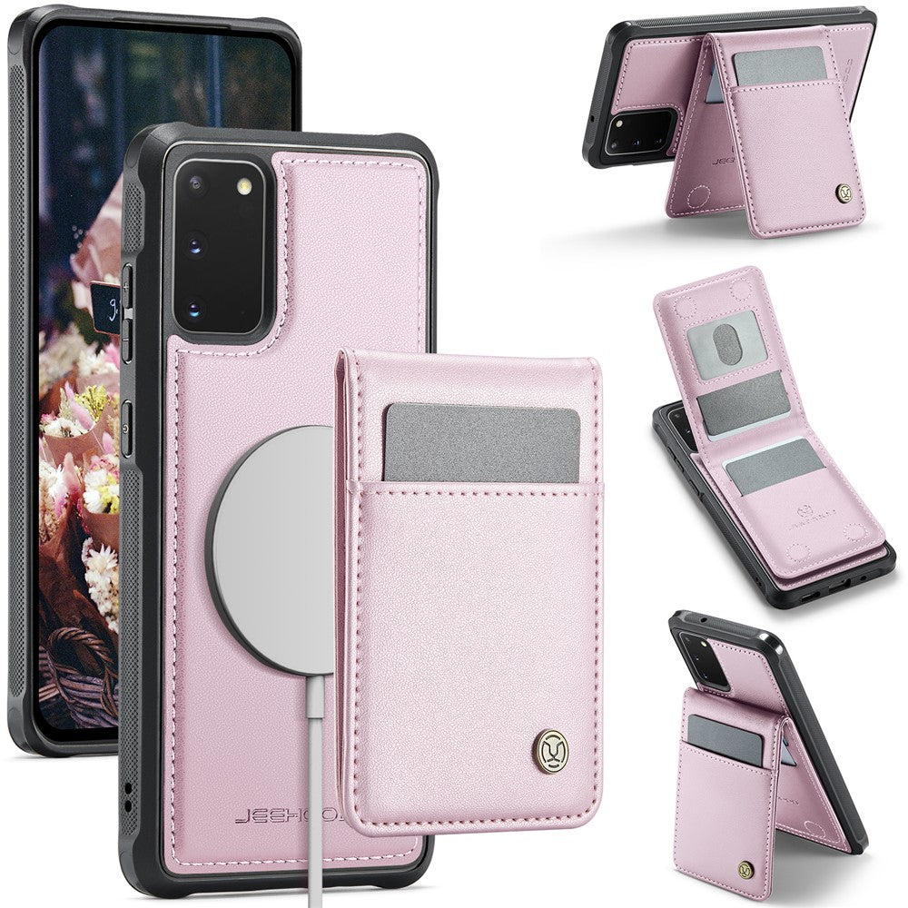 JEEHOOD For Samsung Galaxy S20 5G Leather Back Cover Magnetic Case  J06 Phone Case with Card Bag RFID Blocking