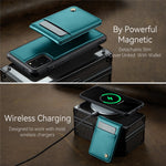 JEEHOOD For Samsung Galaxy S20 Plus 5G Leather Back Cover Magnetic Case  J06 Phone Case with Card Bag RFID Blocking