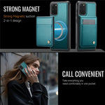 JEEHOOD For Samsung Galaxy S20 Plus 5G Leather Back Cover Magnetic Case  J06 Phone Case with Card Bag RFID Blocking