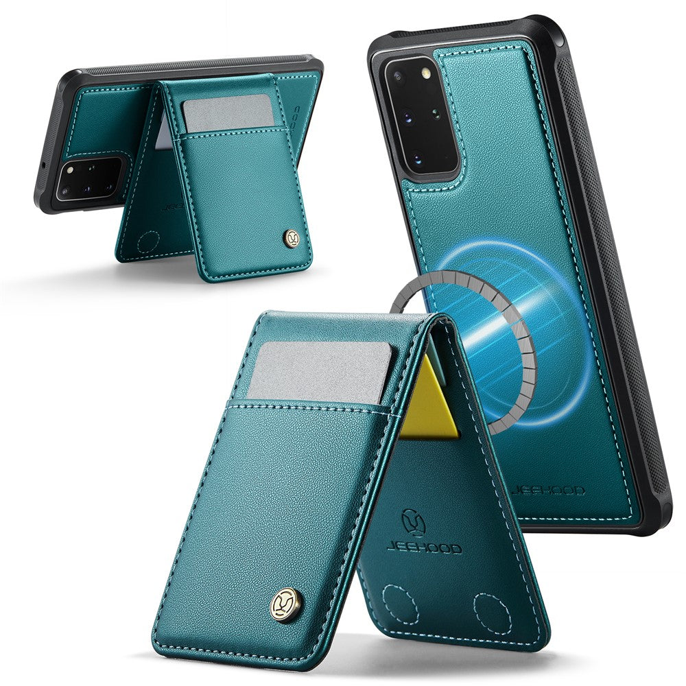 JEEHOOD For Samsung Galaxy S20 Plus 5G Leather Back Cover Magnetic Case  J06 Phone Case with Card Bag RFID Blocking