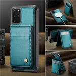 JEEHOOD For Samsung Galaxy S20 Plus 5G Leather Back Cover Magnetic Case  J06 Phone Case with Card Bag RFID Blocking