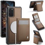 JEEHOOD For Samsung Galaxy S20 Plus 5G Leather Back Cover Magnetic Case  J06 Phone Case with Card Bag RFID Blocking