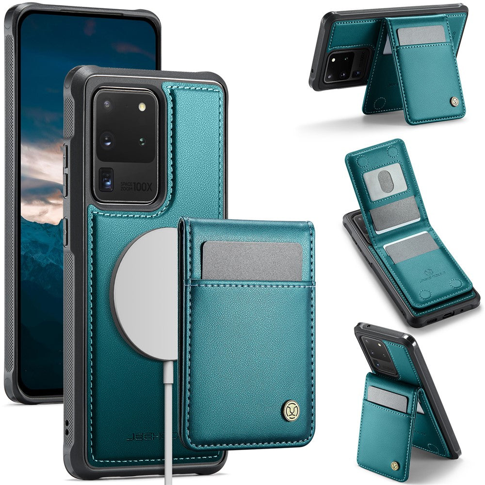 JEEHOOD Til Samsung Galaxy S20 Ultra Bagcover i læder Magnetisk etui J06 Telefoncover med kortlomme RFID-blokerende