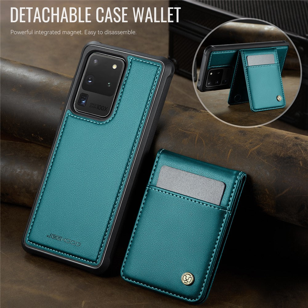 JEEHOOD For Samsung Galaxy S20 Ultra Leather Back Cover Magnetic Case  J06 Phone Case with Card Bag RFID Blocking