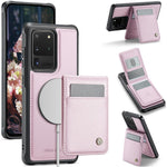 JEEHOOD For Samsung Galaxy S20 Ultra Leather Back Cover Magnetic Case  J06 Phone Case with Card Bag RFID Blocking