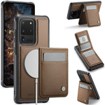 JEEHOOD For Samsung Galaxy S20 Ultra Leather Back Cover Magnetic Case  J06 Phone Case with Card Bag RFID Blocking