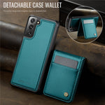 JEEHOOD For Samsung Galaxy S21+ 5G Leather Back Cover Magnetic Case  J06 Phone Case with Card Bag RFID Blocking