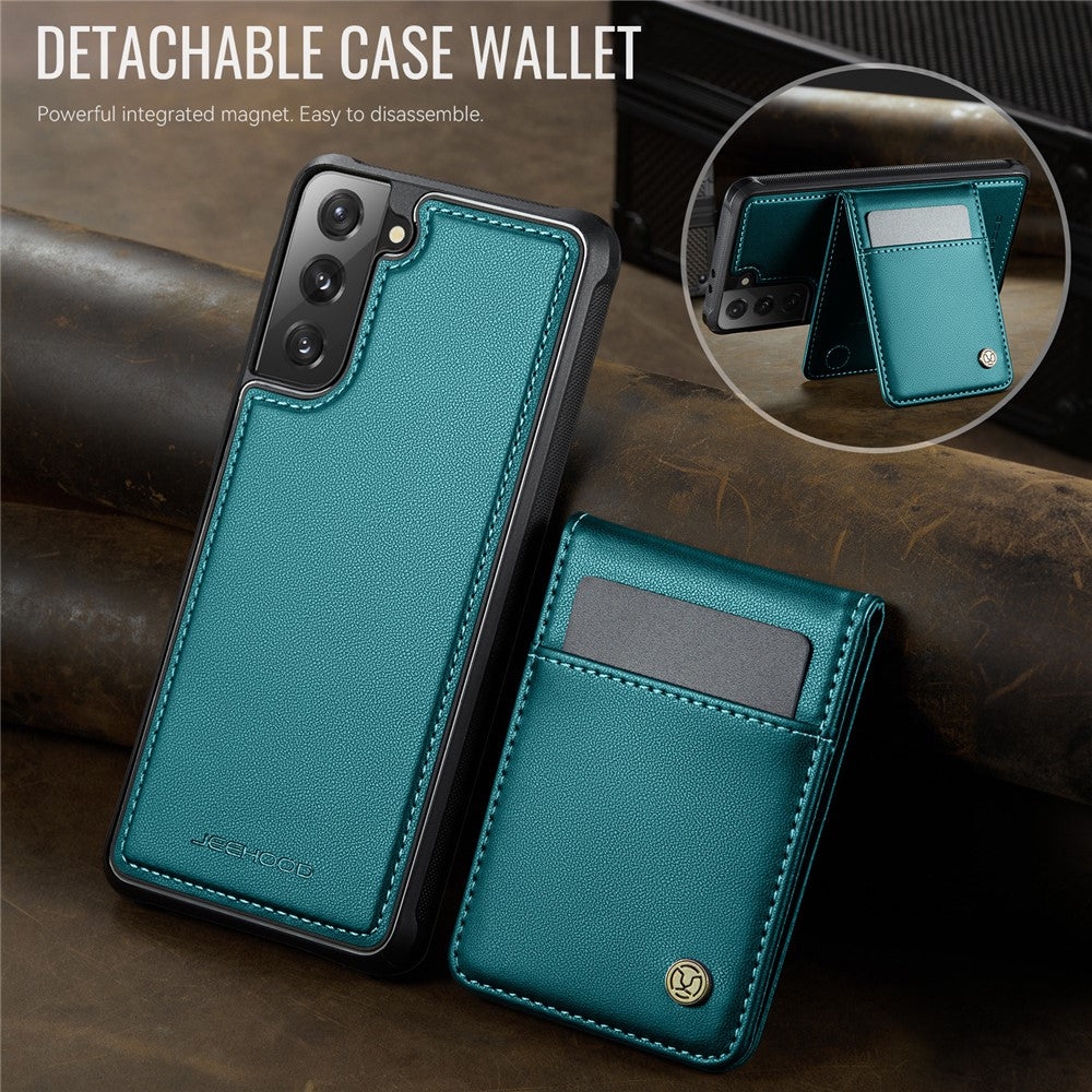 JEEHOOD For Samsung Galaxy S21+ 5G Leather Back Cover Magnetic Case  J06 Phone Case with Card Bag RFID Blocking