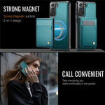 JEEHOOD For Samsung Galaxy S21+ 5G Leather Back Cover Magnetic Case  J06 Phone Case with Card Bag RFID Blocking