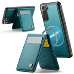 JEEHOOD For Samsung Galaxy S21+ 5G Leather Back Cover Magnetic Case  J06 Phone Case with Card Bag RFID Blocking