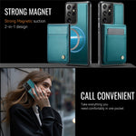 JEEHOOD För Samsung Galaxy S21 Ultra 5G Läder Baksida Magnetiskt Skal J06 mobilskal med Korthållare RFID-blockering