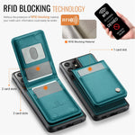 JEEHOOD För Samsung Galaxy S21 Ultra 5G Läder Baksida Magnetiskt Skal J06 mobilskal med Korthållare RFID-blockering