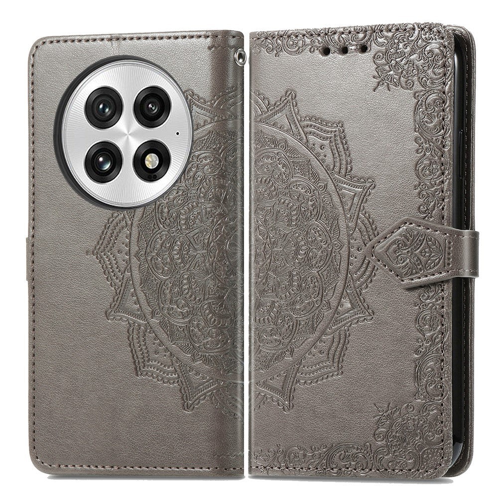 Til OnePlus 13 Pung Etui Mandala Blomst Læder Telefoncover Stand