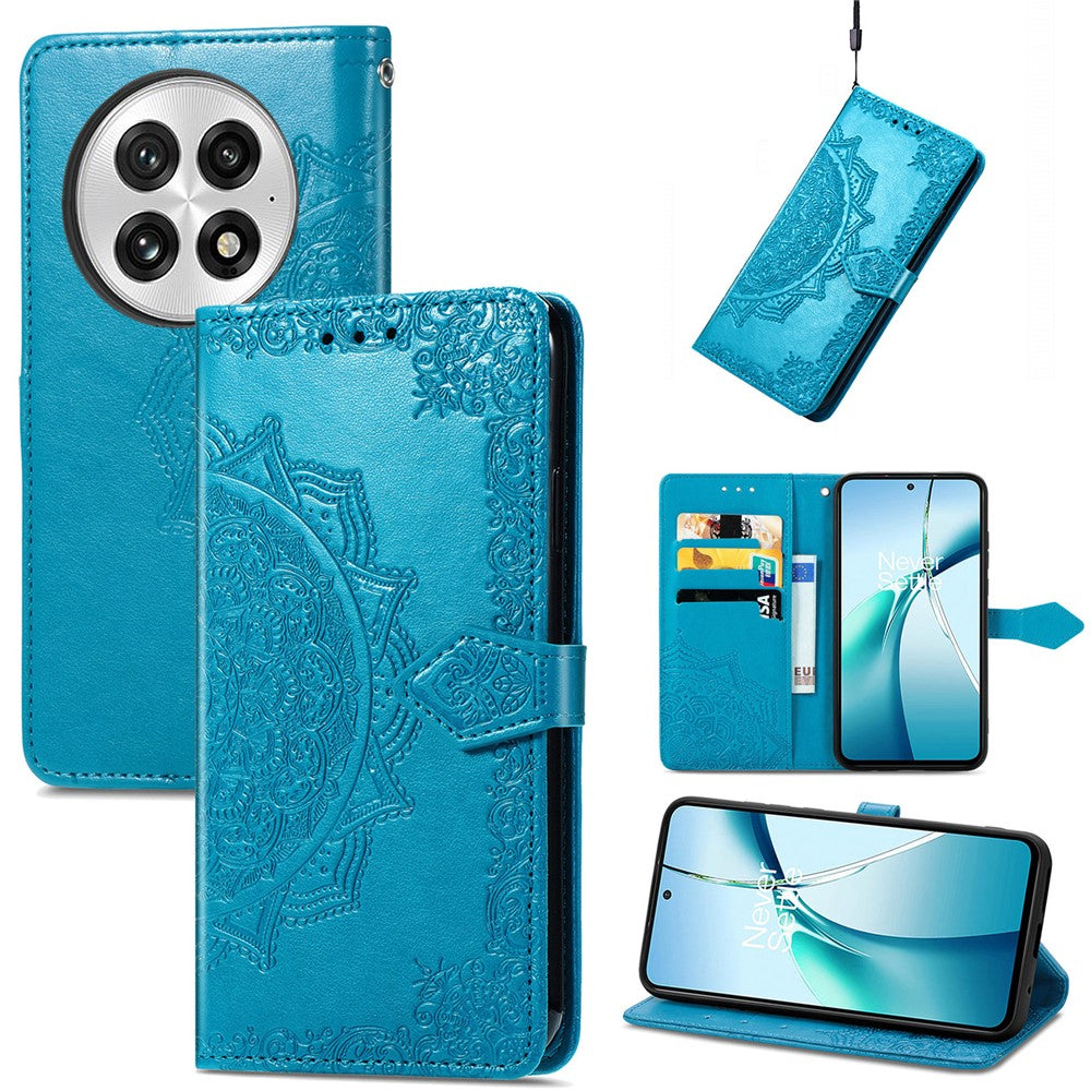 Til OnePlus 13 Pung Etui Mandala Blomst Læder Telefoncover Stand