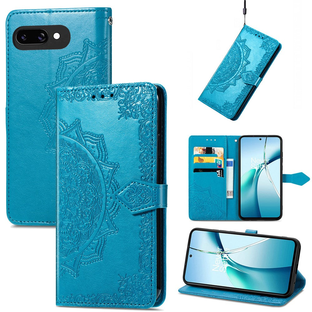 For Google Pixel 9a Wallet Case Mandala Flower Leather Phone Cover Stand
