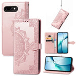 For Google Pixel 9a Wallet Case Mandala Flower Leather Phone Cover Stand