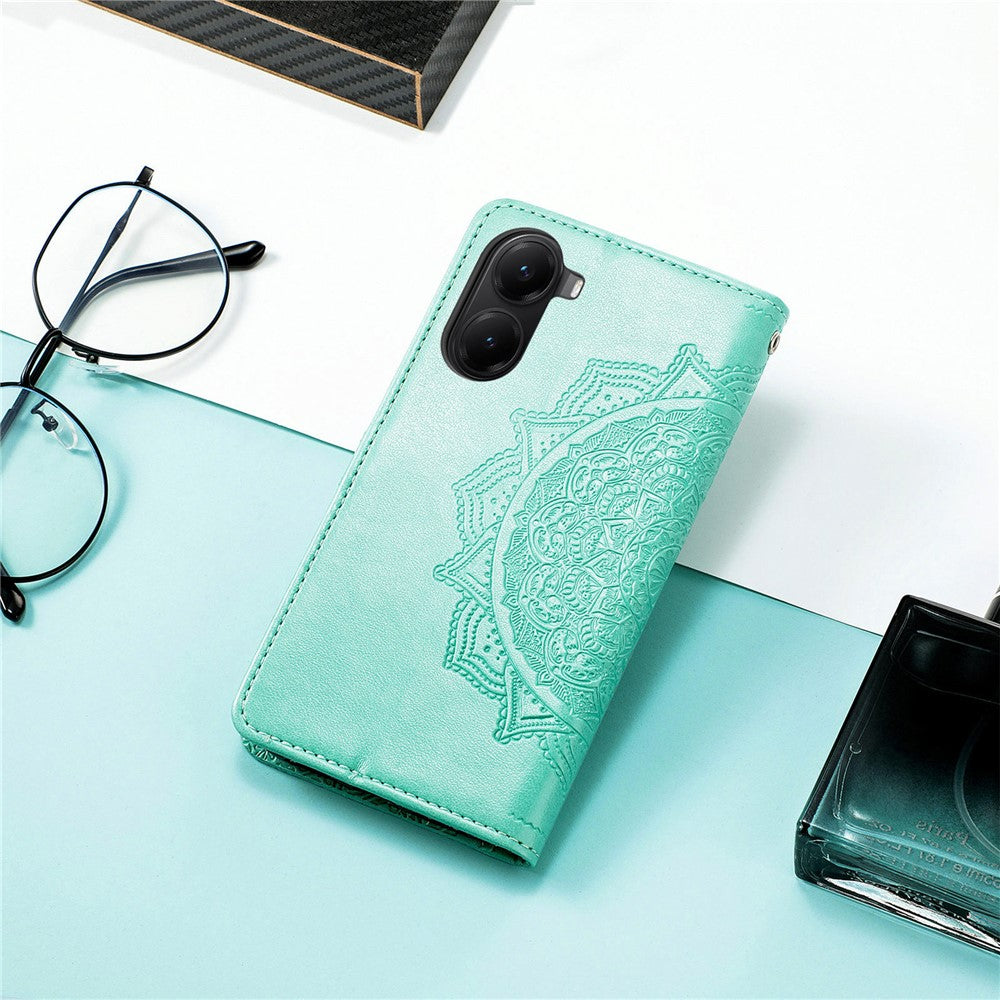 For Xiaomi Redmi Turbo 4 5G / Xiaomi Poco X7 Pro 5G Wallet Case Mandala Flower Leather Phone Cover Stand