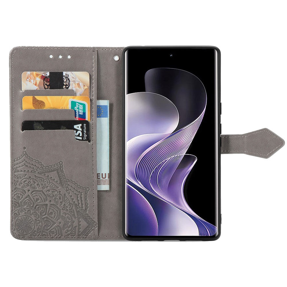 For Xiaomi Redmi Note 14 Pro 4G Wallet Case Mandala Flower Leather Phone Cover Stand