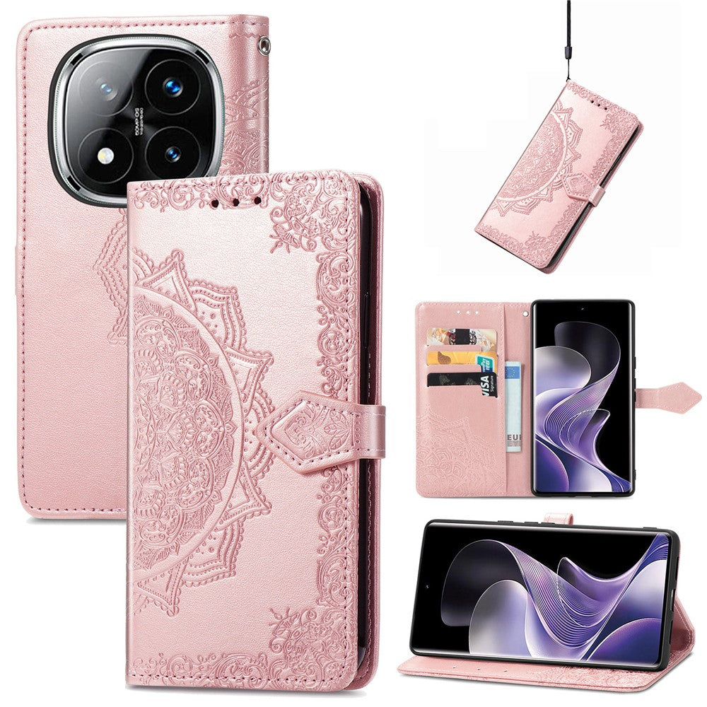 For Xiaomi Redmi Note 14 Pro 4G Wallet Case Mandala Flower Leather Phone Cover Stand