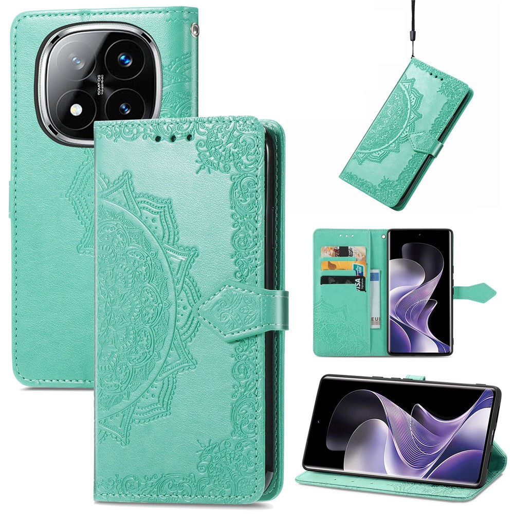 For Xiaomi Redmi Note 14 Pro 5G Wallet Case Mandala Flower Leather Phone Cover Stand