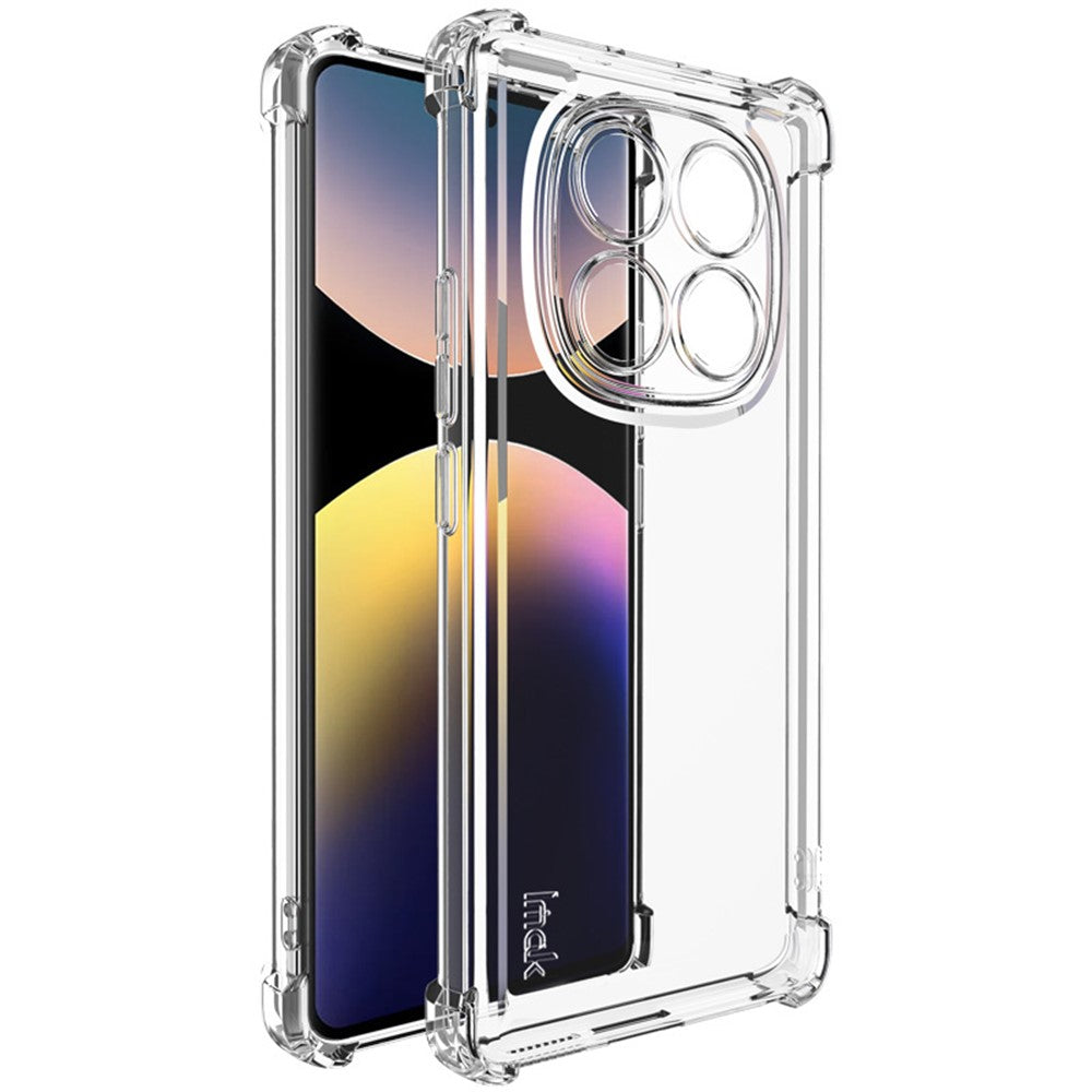 IMAK UX-4-serien för Xiaomi Redmi Note 14 Pro 4G-skal med rak ram, fyra hörn, stötsäkert, genomskinligt TPU-skal