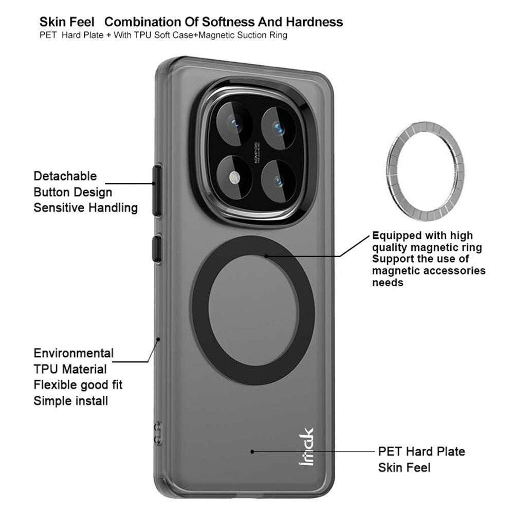 IMAK For Xiaomi Redmi Note 14 Pro 5G / Poco X7 5G Magnetic Case PC + TPU Protective Phone Back Cover