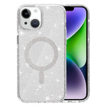 For iPhone 15 Plus / 14 Plus Phone Case Compatible with MagSafe Glitter PC + TPU Hybrid Shockproof Cover