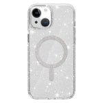 For iPhone 15 Plus / 14 Plus Phone Case Compatible with MagSafe Glitter PC + TPU Hybrid Shockproof Cover