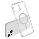 For iPhone 15 Plus / 14 Plus Phone Case Compatible with MagSafe Glitter PC + TPU Hybrid Shockproof Cover