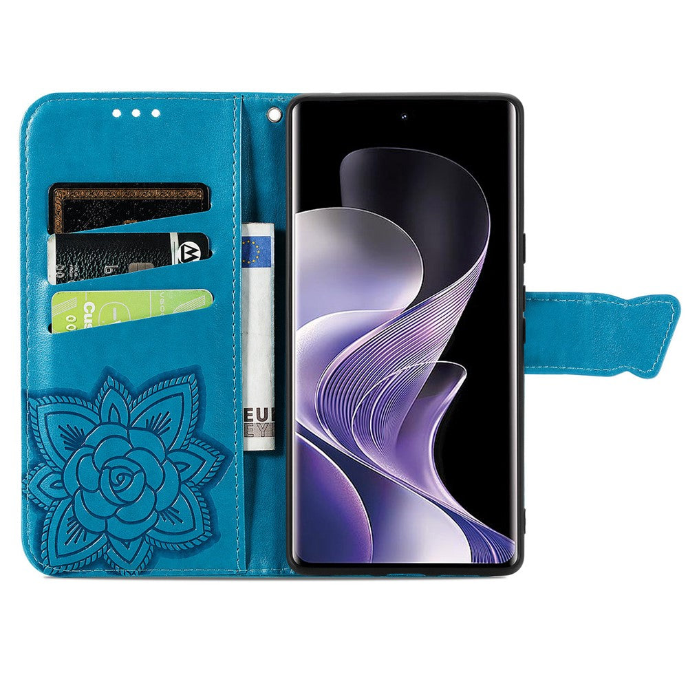 For Xiaomi Redmi Note 14 Pro 4G Case with Strap Butterfly Pattern PU Leather Wallet Phone Cover