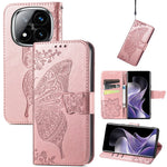 For Xiaomi Redmi Note 14 Pro 4G Case with Strap Butterfly Pattern PU Leather Wallet Phone Cover
