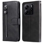 For Xiaomi Redmi Note 14 4G (164.84mm) Case Zipper Wallet Calf Texture PU Leather Phone Cover