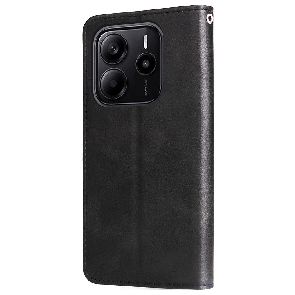For Xiaomi Redmi Note 14 4G (164.84mm) Case Zipper Wallet Calf Texture PU Leather Phone Cover