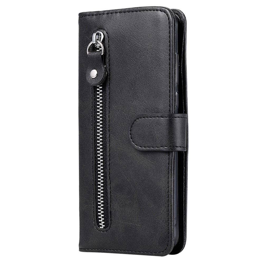 For Xiaomi Redmi Note 14 4G (164.84mm) Case Zipper Wallet Calf Texture PU Leather Phone Cover