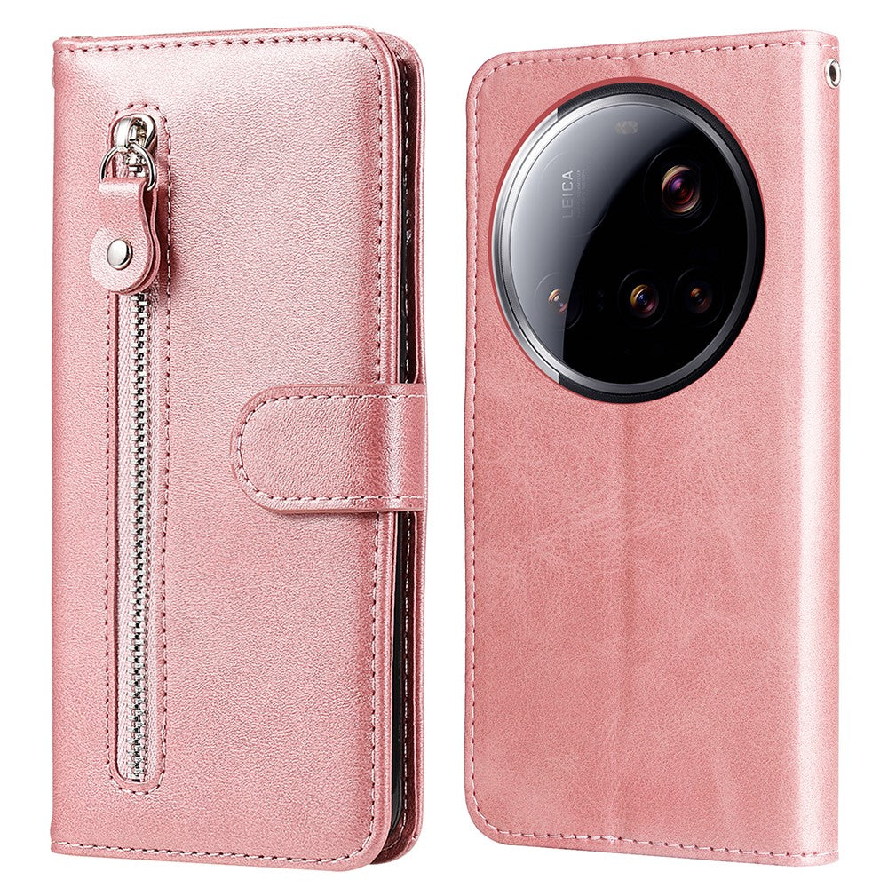 For Xiaomi 15 Ultra Case Zipper Wallet Calf Texture PU Leather Phone Cover
