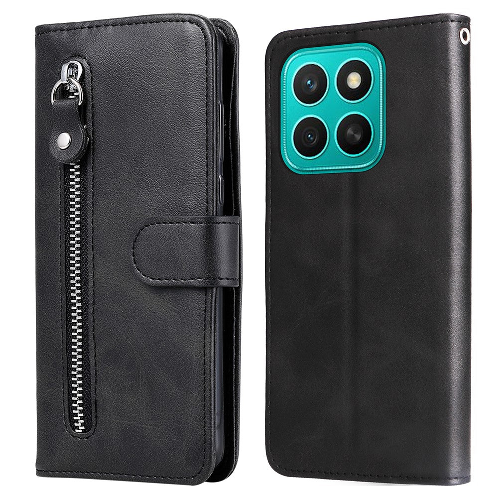 For Honor X8c 4G Case Zipper Wallet Calf Texture PU Leather Phone Cover