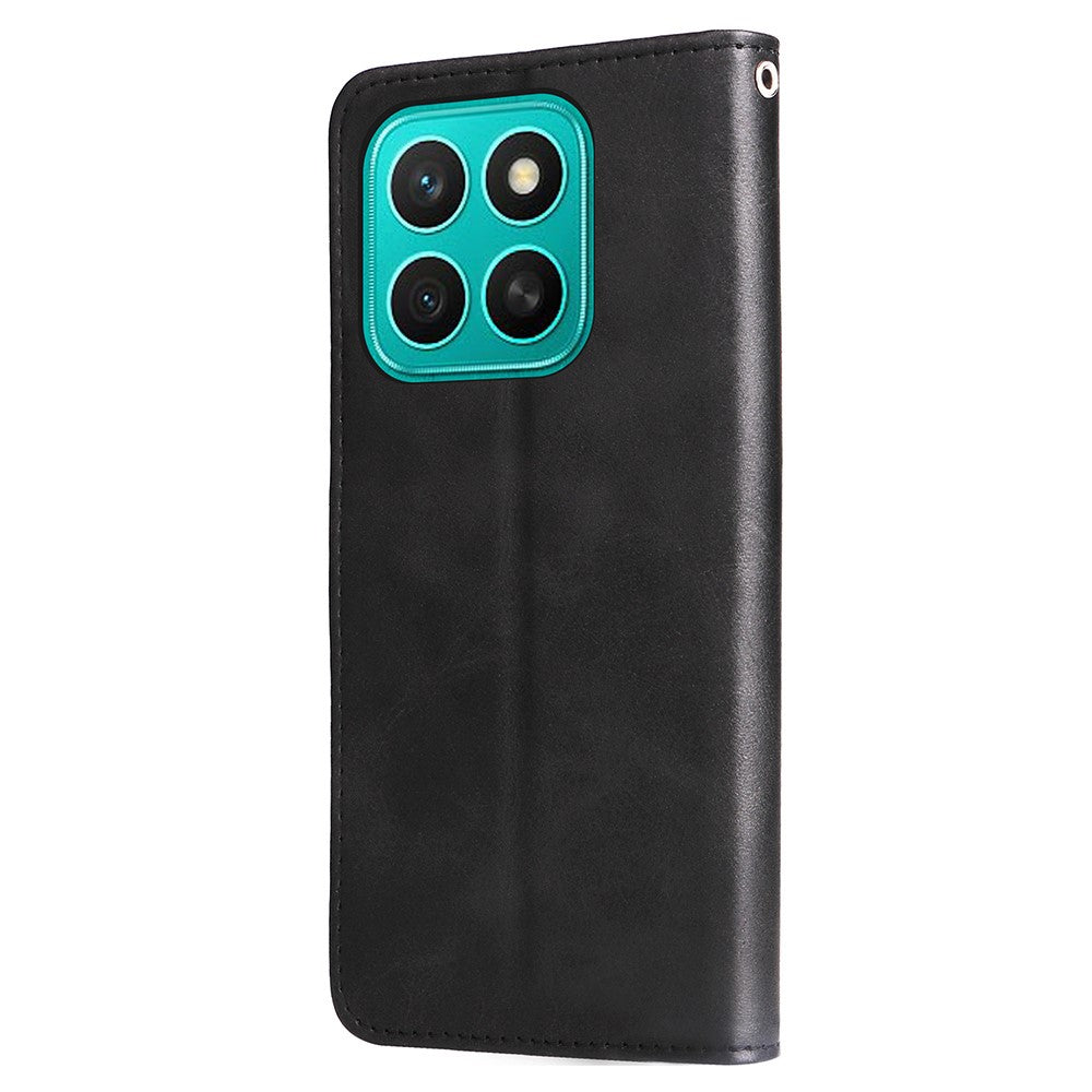 For Honor X8c 4G Case Zipper Wallet Calf Texture PU Leather Phone Cover